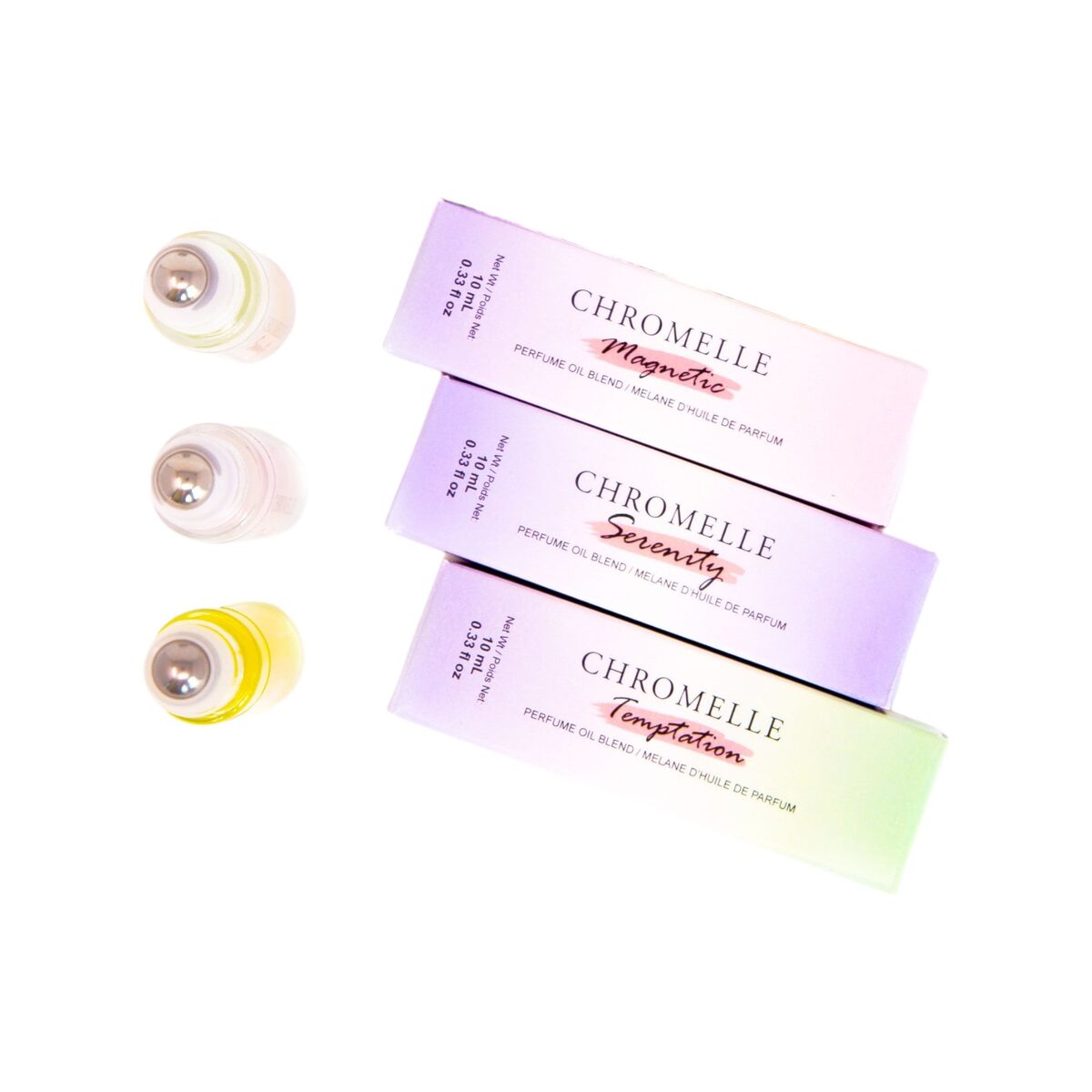 Chromelle set of three roll-on perfume oils